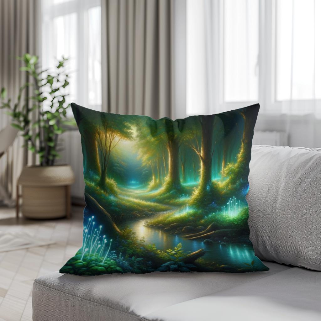 Enchanted Glade Forest Cotton Cushion