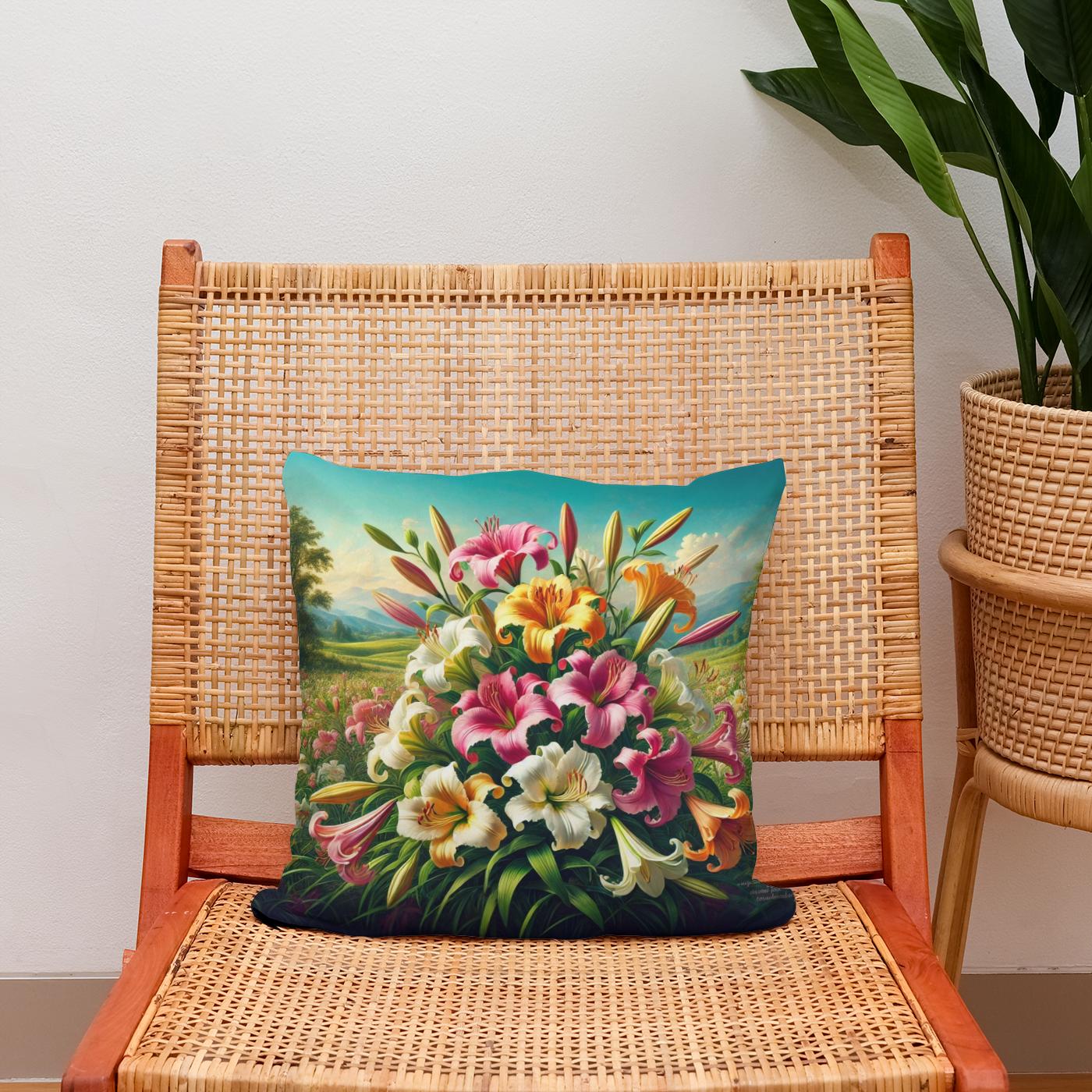 Eternal Lilies Cotton Cushion