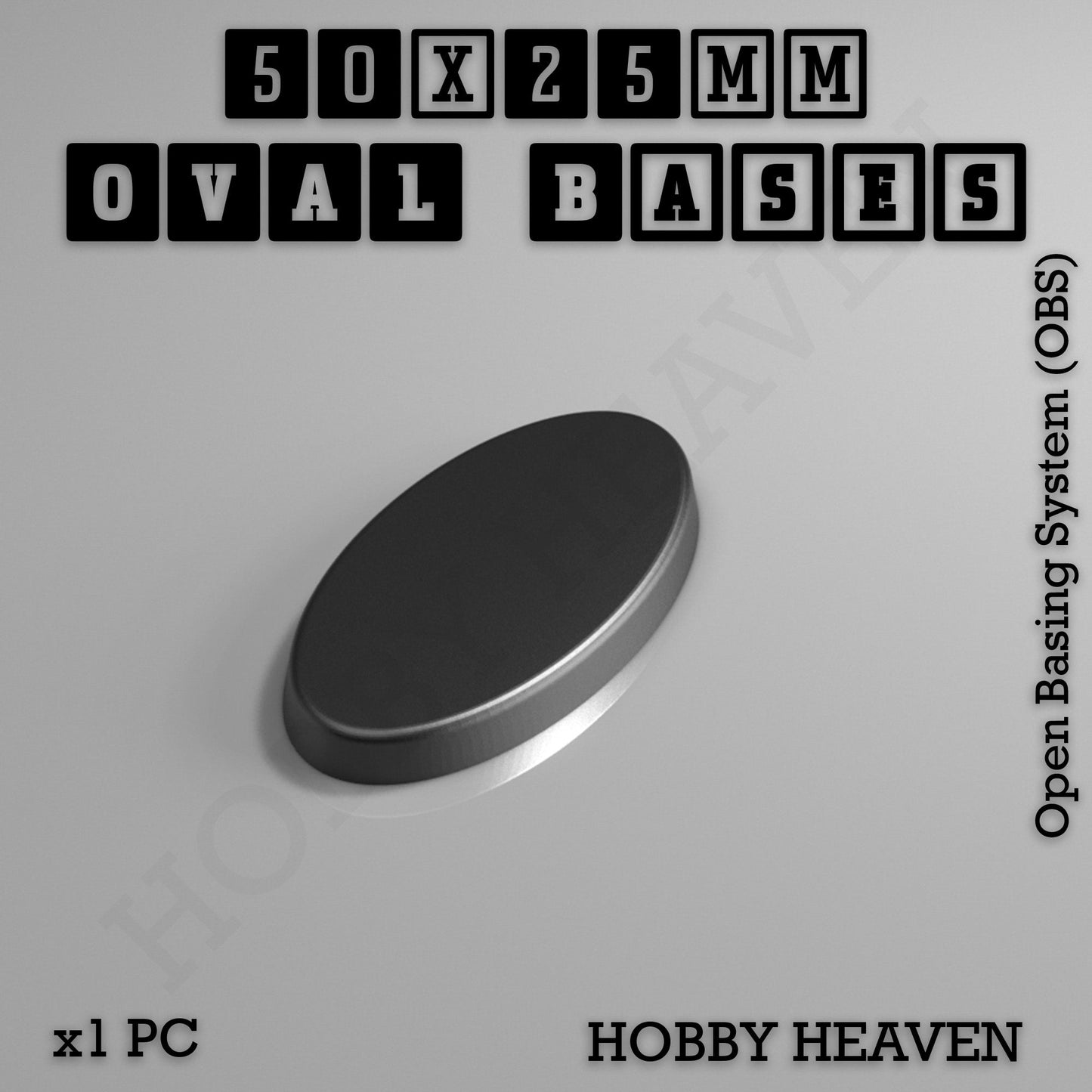 50x25mm Oval Textured Bases 3D Printed