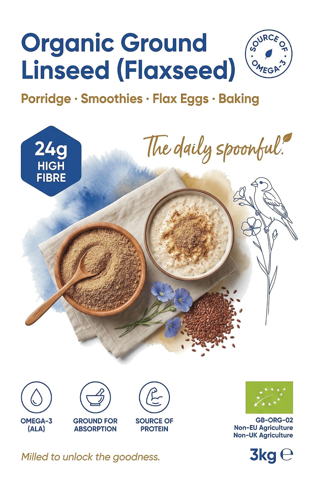 Organic Ground Linseed/Flaxseed
