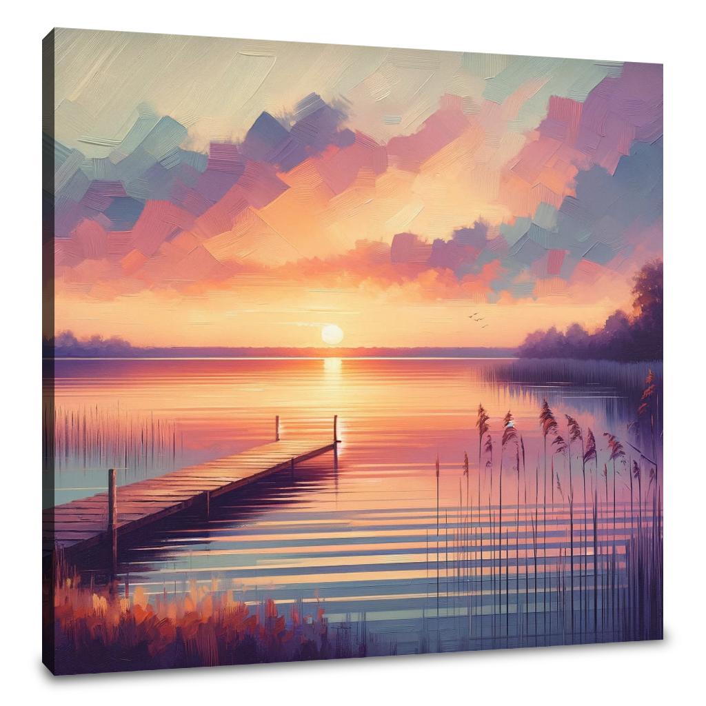 Sunset Lakeside Canvas