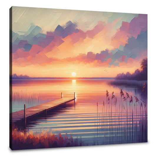Sunset Lakeside Canvas