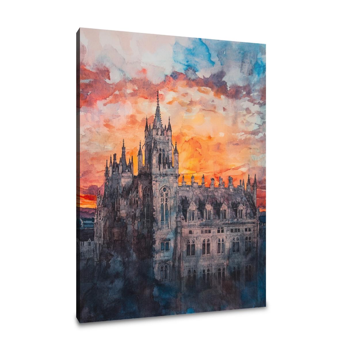 Marischal Sunset Reflection Canvas