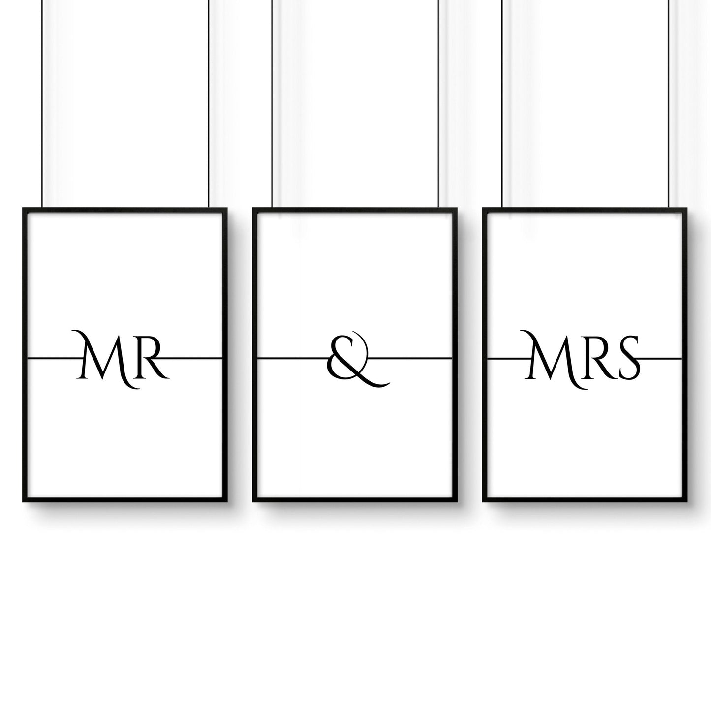 First wedding anniversary gift | set of 3 wall art prints