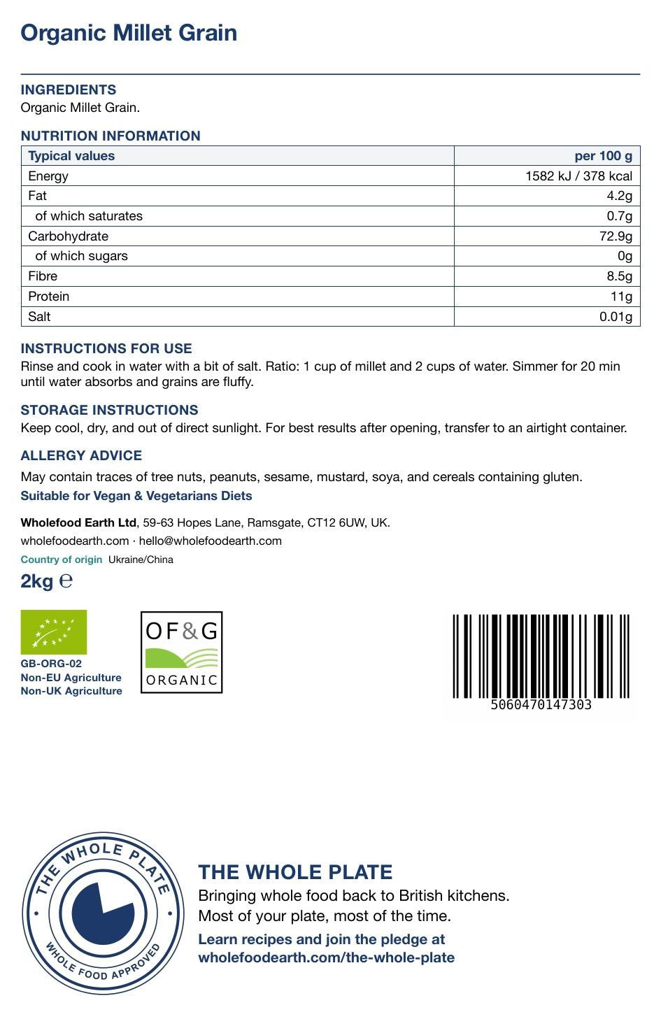 Organic Millet Grain