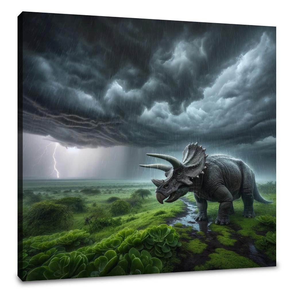 Stormwatch Triceratops Canvas