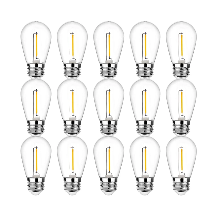 15 Pack Spare 1W Outdoor Elite Festoon Waterproof LED Warm White Bulbs