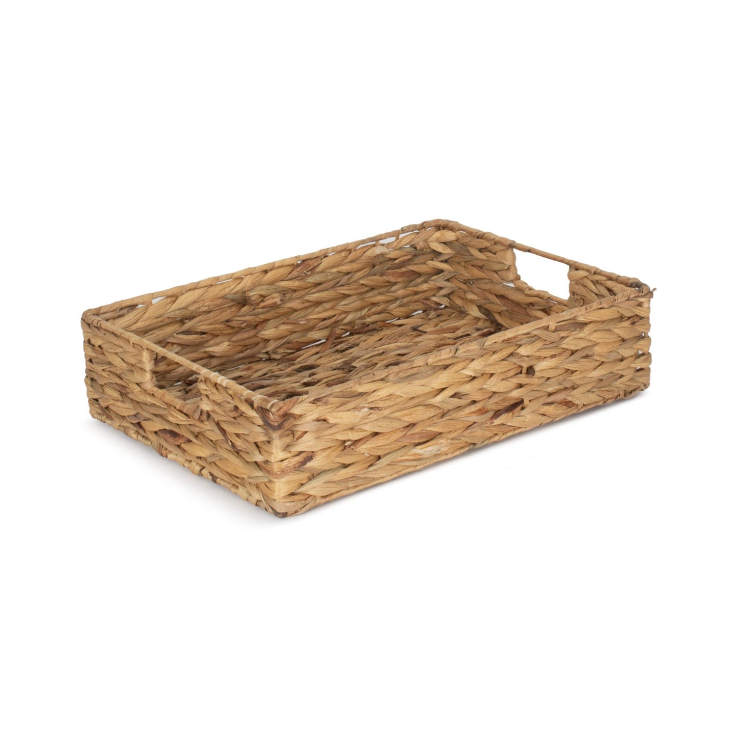 Medium Shallow Rectangular Water Hyacinth Storage Tray Basket