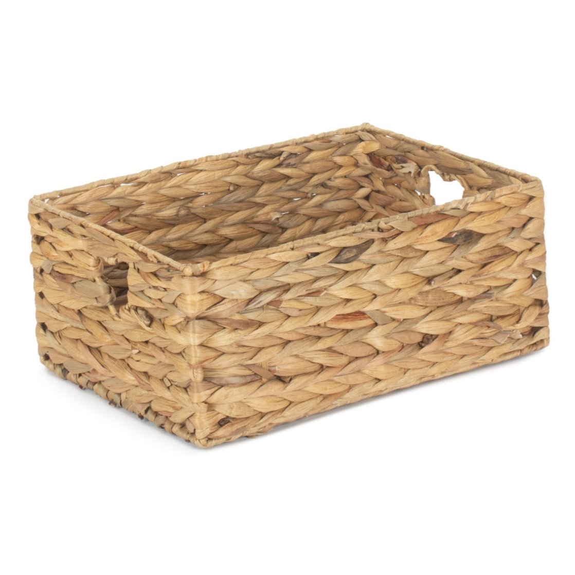 Medium Water Hyacinth Storage Basket with Heart Cut-Out Handles