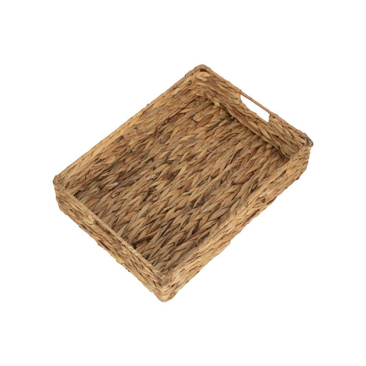 Medium Shallow Rectangular Water Hyacinth Storage Tray Basket