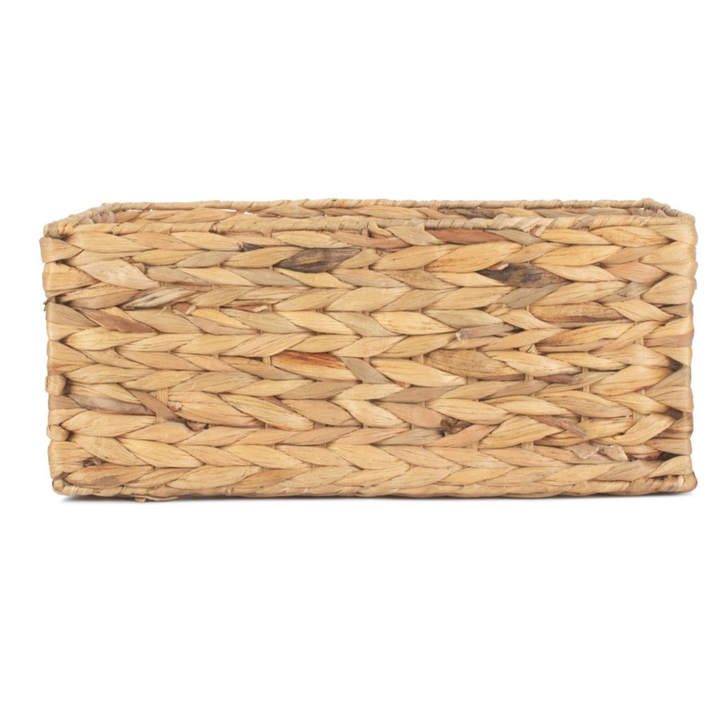 Medium Water Hyacinth Storage Basket with Heart Cut-Out Handles