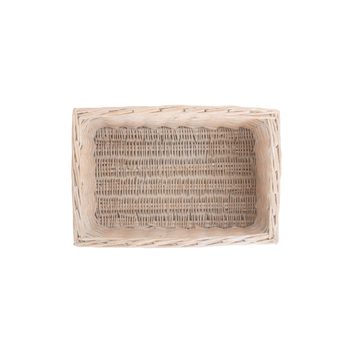 Medium White Wash Willow Storage Basket