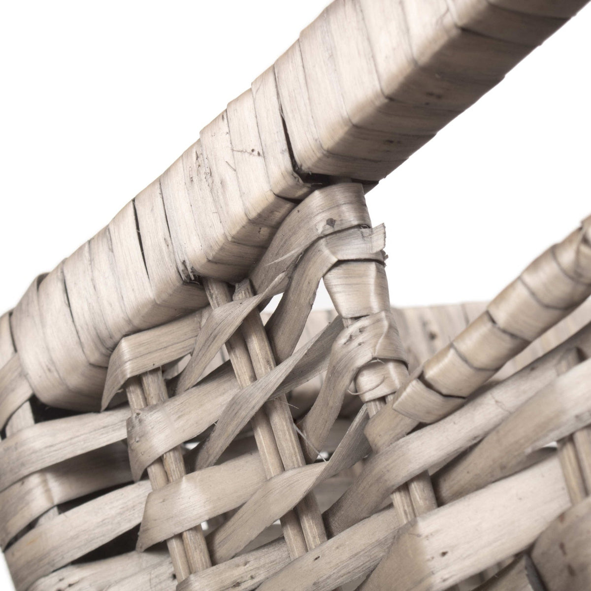 Large Wooden Framed Split Willow Storage Basket