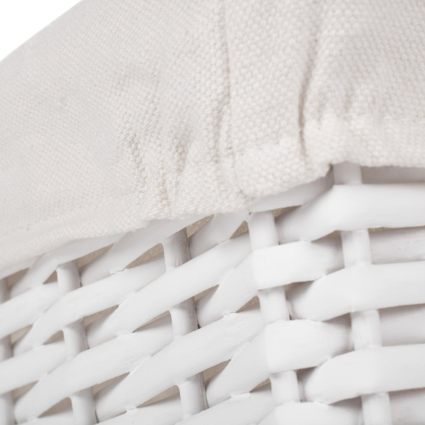 Medium White Wicker Storage Basket with White Lining