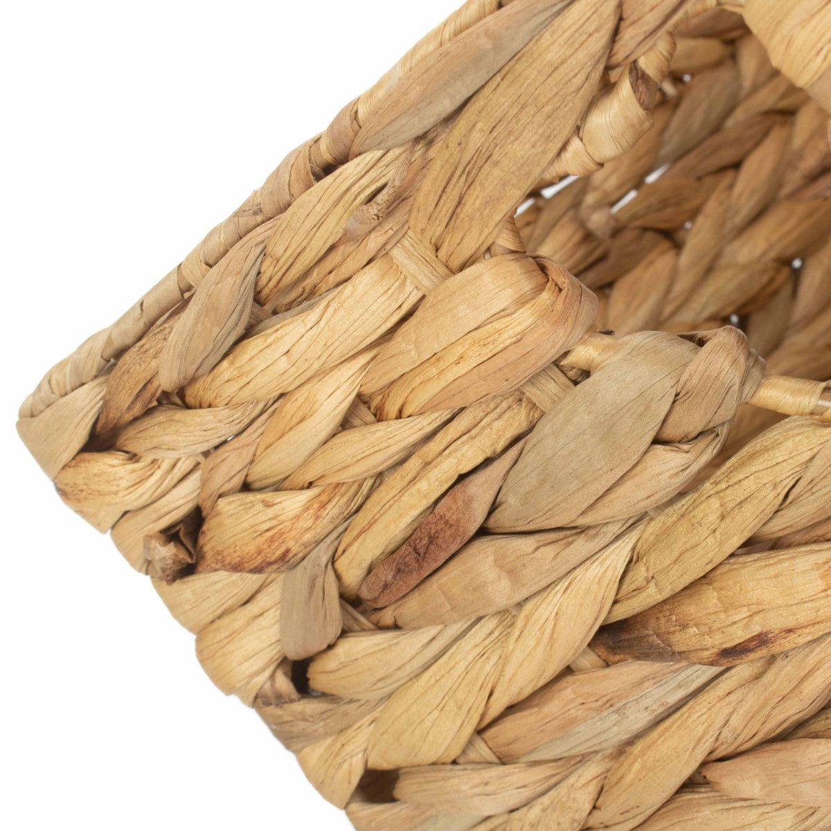 Medium Water Hyacinth Storage Basket with Heart Cut-Out Handles