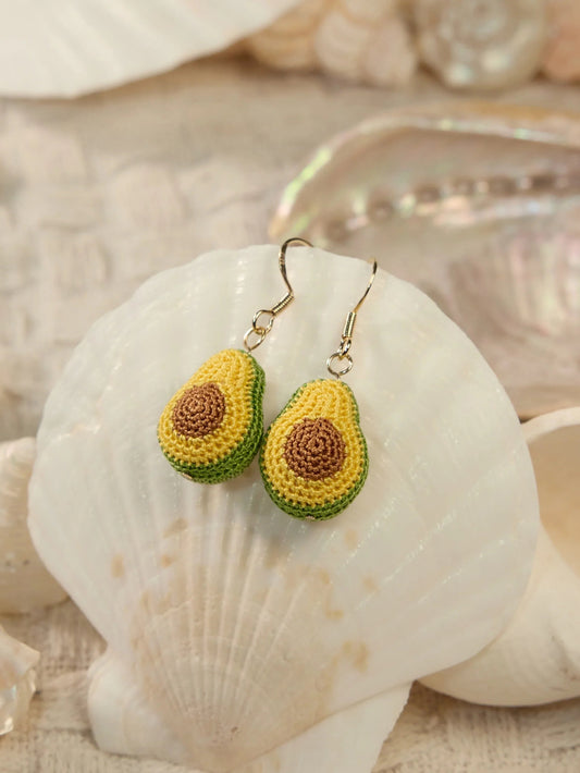 Mini Avocado Micro Crochet Earrings – Tiny Toasted-Cute Perfection