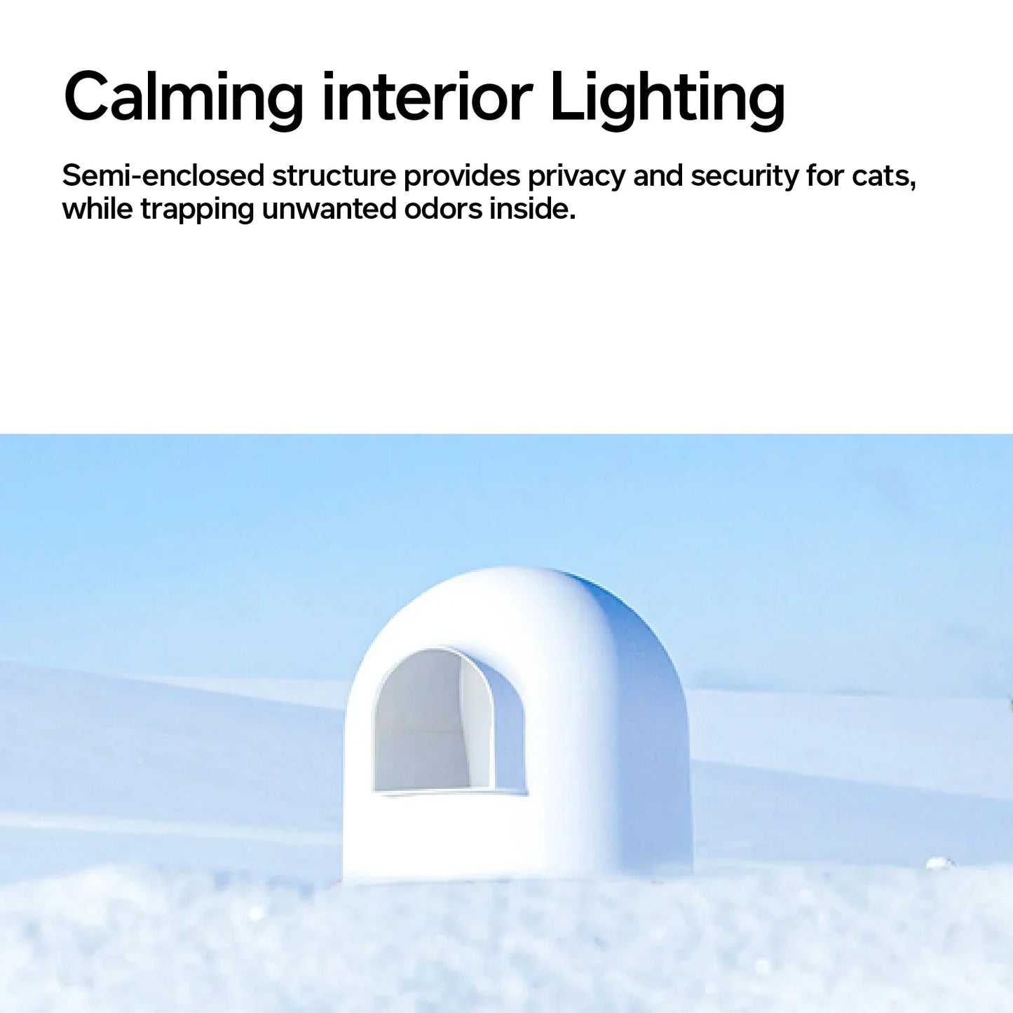 Snow Dome Cat Litter Box with Litter Leakage Guard and Dog Proof Design