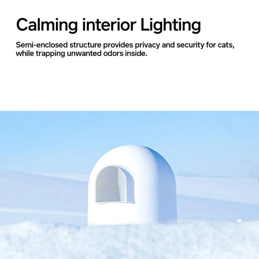 Snow Dome Cat Litter Box with Litter Leakage Guard and Dog Proof Design