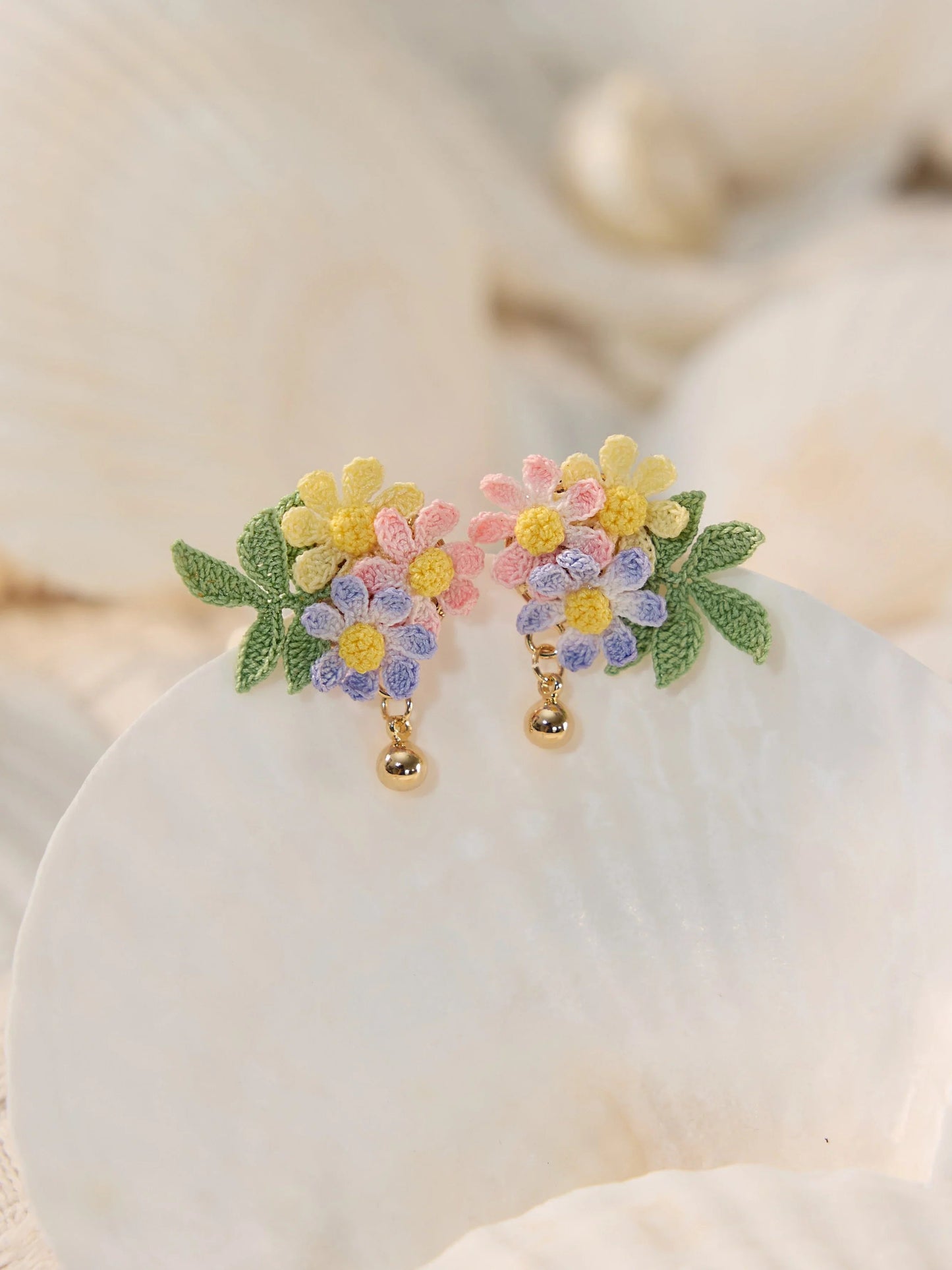 Bloom Burst Micro Crochet Flower Earrings – Tiny Blossoms, Big Joy