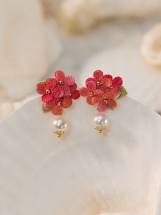 Alyssum Fairy Bloom Earrings – Delicate Floral Crochet Drops