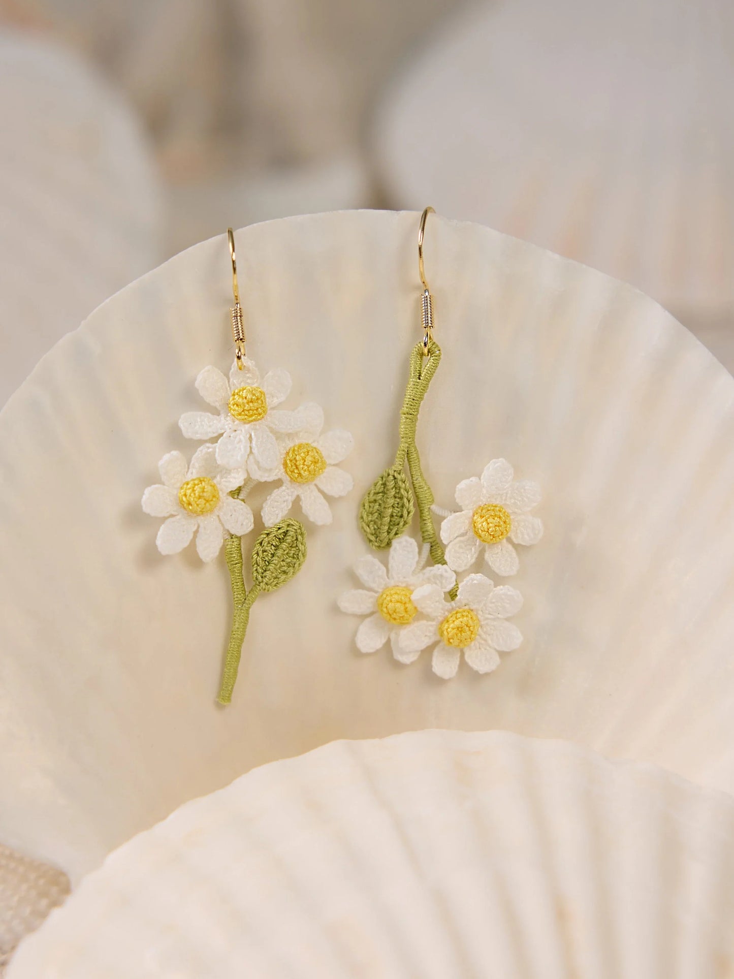 Sunny Daisy Micro Crochet Earrings