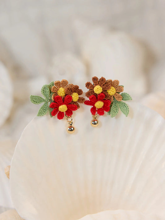 Bloom Burst Micro Crochet Flower Earrings – Tiny Blossoms, Big Joy
