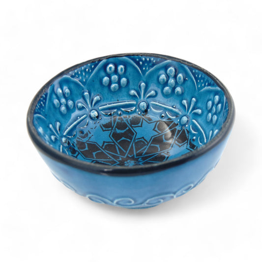 8 cm Handmade Bowl, Stars Blue