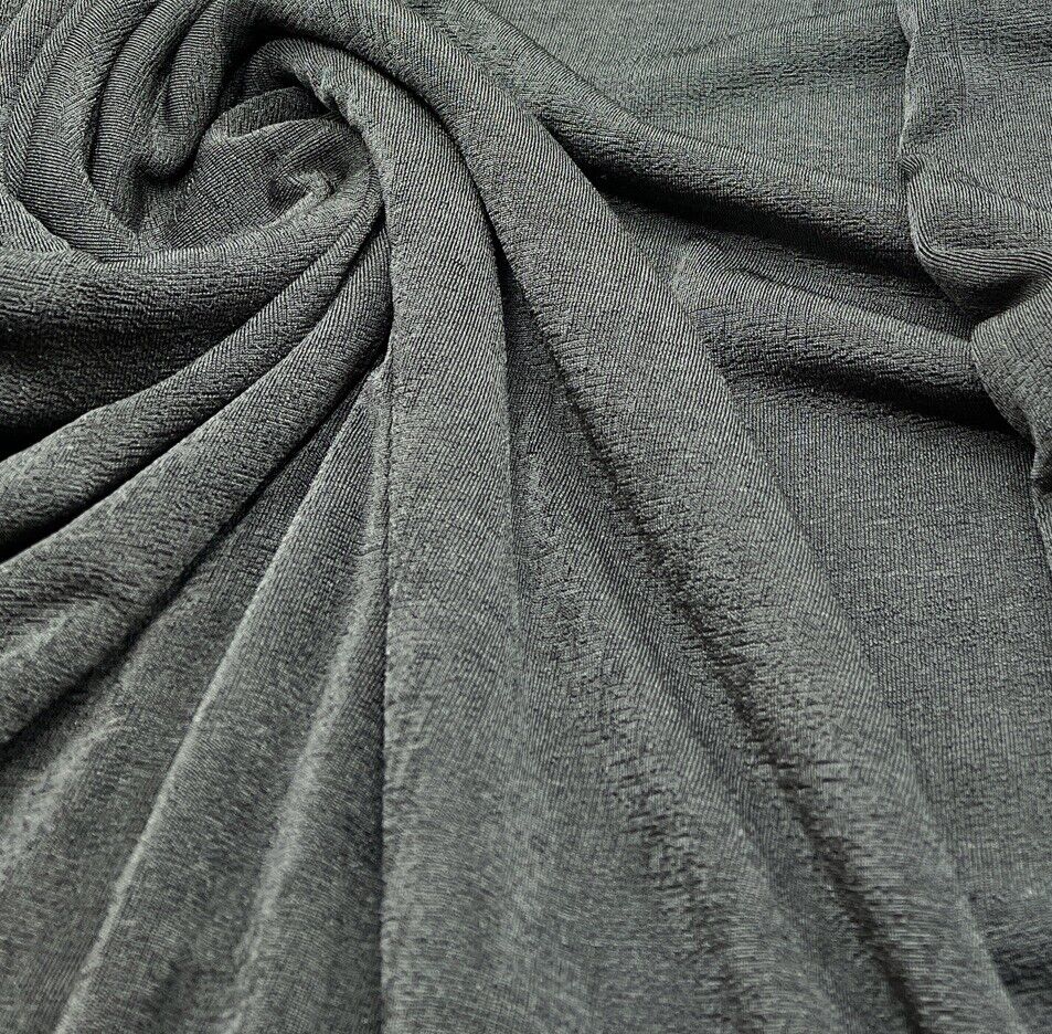 Charcoal Grey Acetate Slinky 4 Way Stretch Fabric
