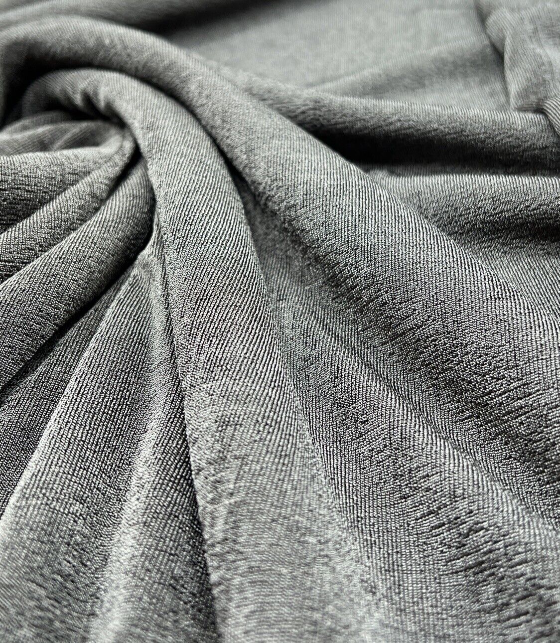 Charcoal Grey Acetate Slinky 4 Way Stretch Fabric