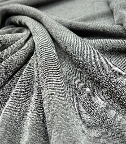 Charcoal Grey Acetate Slinky 4 Way Stretch Fabric