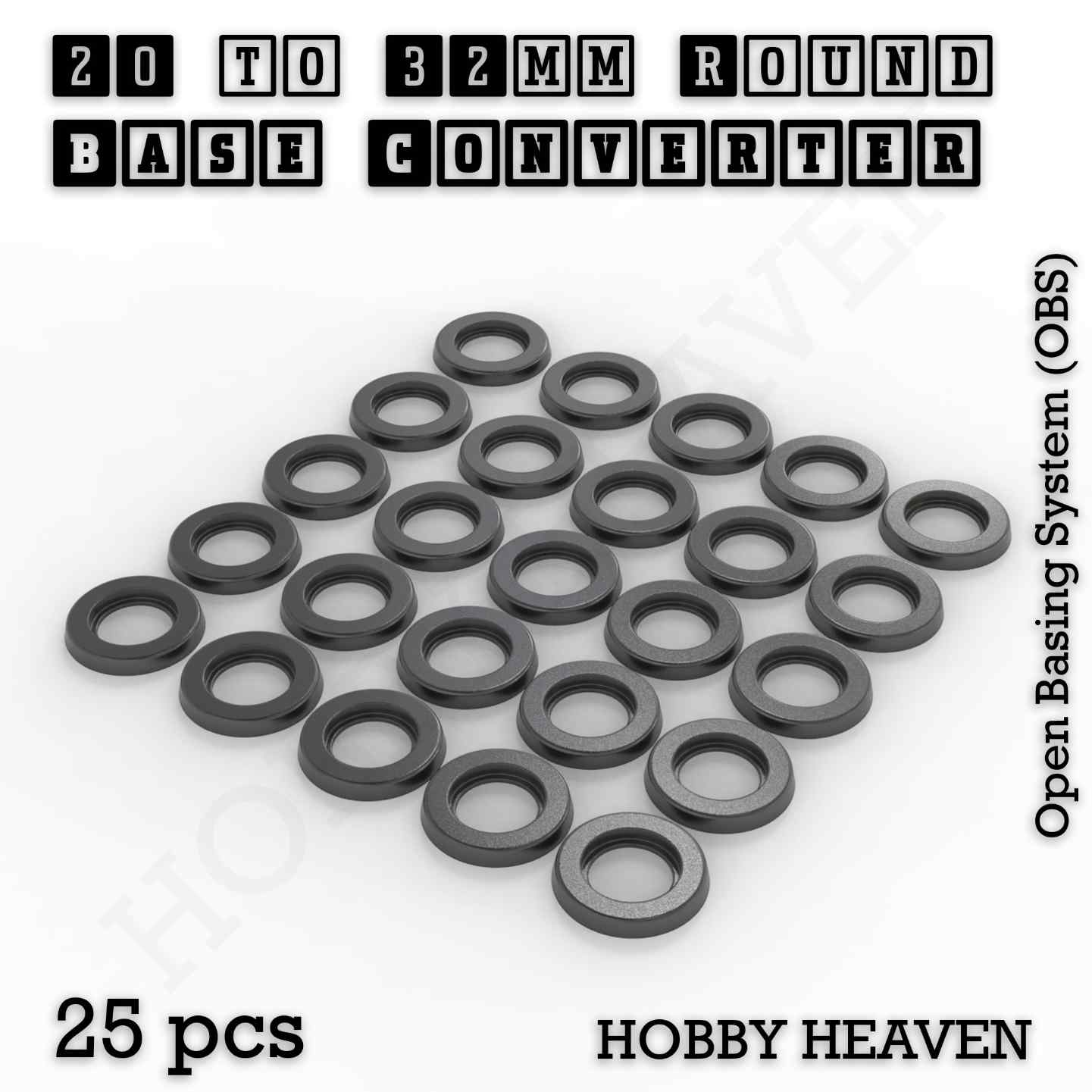 Round to Round Base Converters 3D Print Full Range