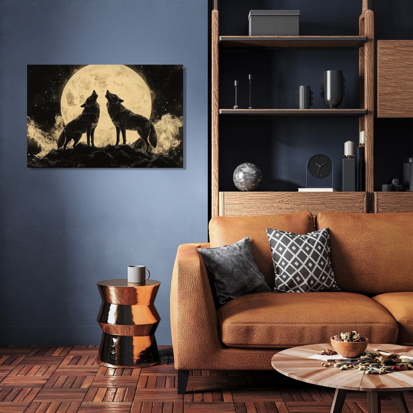 Lunar Serenade Wolves Canvas