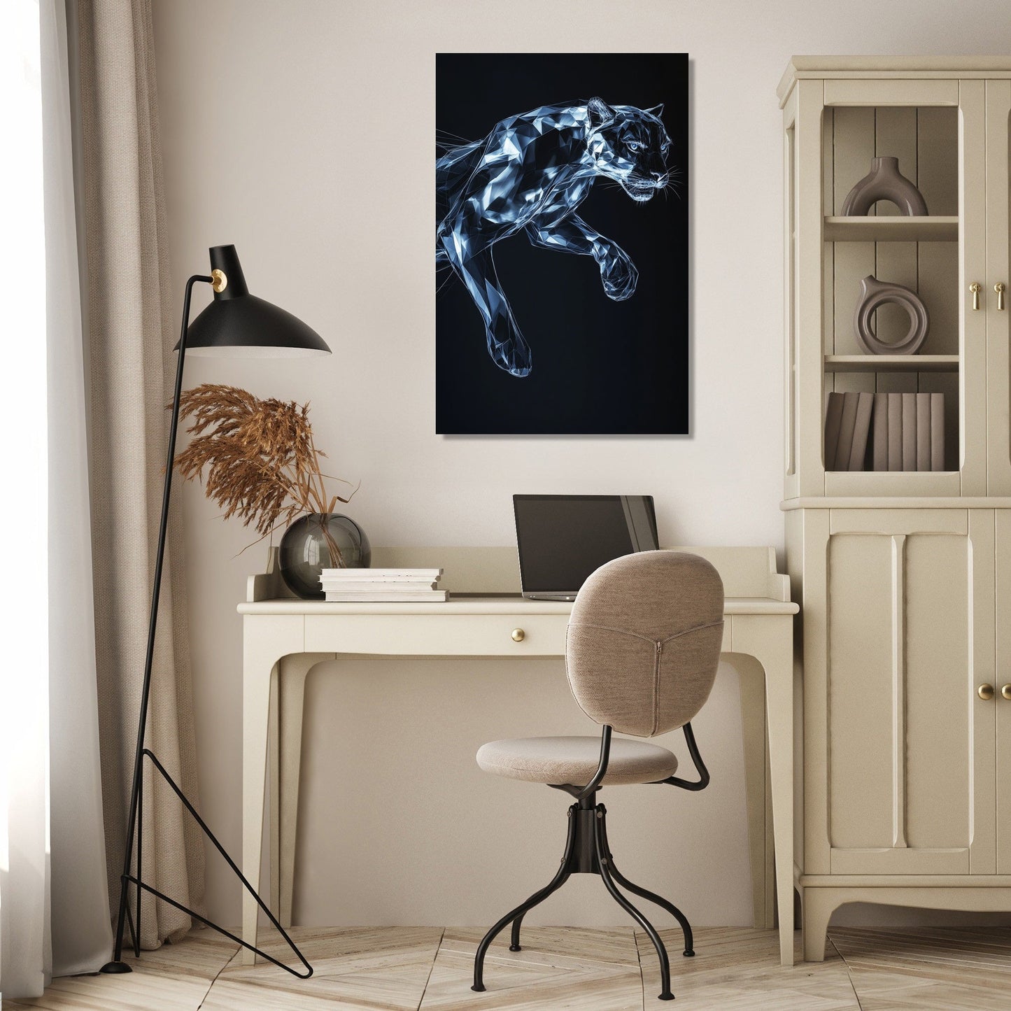 Geometric Panther Motion Canvas