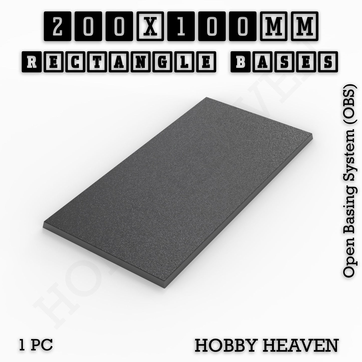 Rectangle Bases Range Sizes - 125x50mm to 200x175mm Large Sizes 3d Print Full Range Tabletop Games