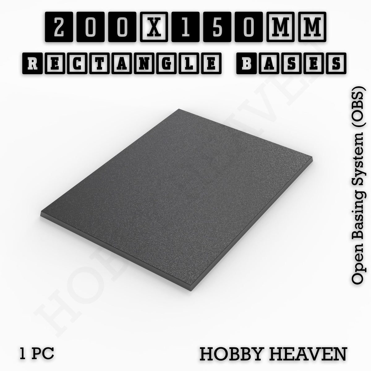 Rectangle Bases Range Sizes - 125x50mm to 200x175mm Large Sizes 3d Print Full Range Tabletop Games
