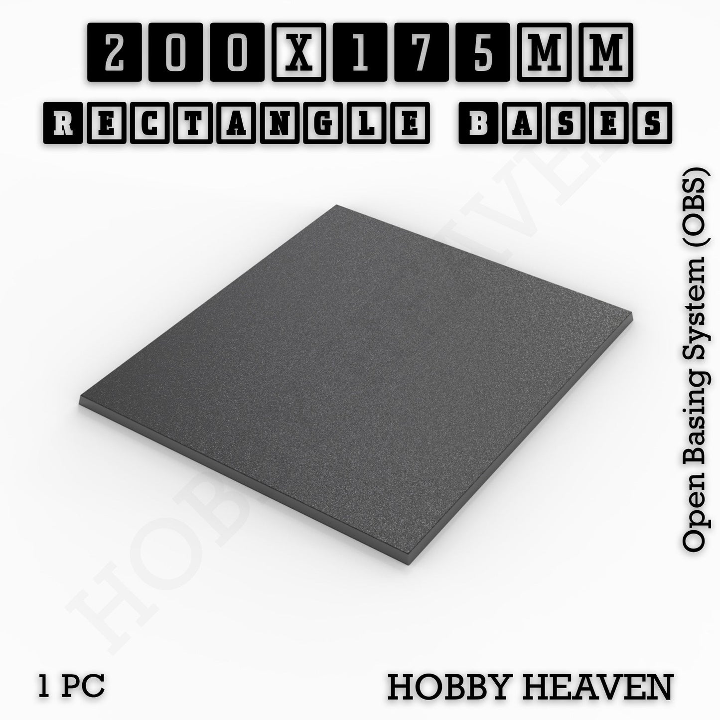 Rectangle Bases Range Sizes - 125x50mm to 200x175mm Large Sizes 3d Print Full Range Tabletop Games