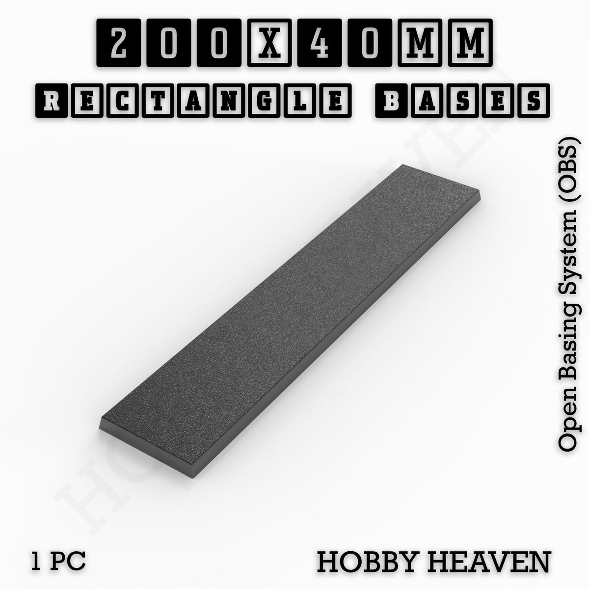 Rectangle Bases Range Sizes - 125x50mm to 200x175mm Large Sizes 3d Print Full Range Tabletop Games