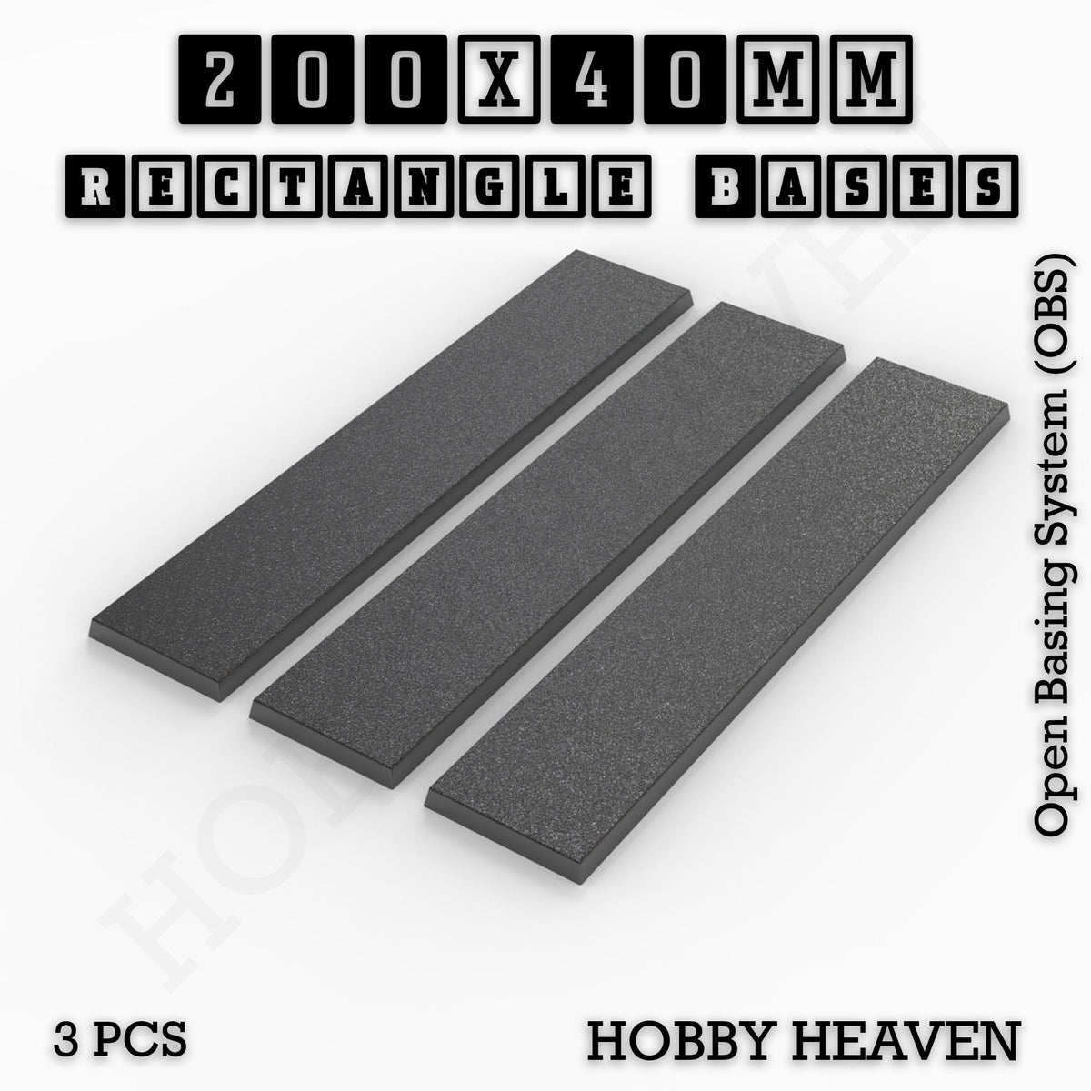Rectangle Bases Range Sizes - 125x50mm to 200x175mm Large Sizes 3d Print Full Range Tabletop Games