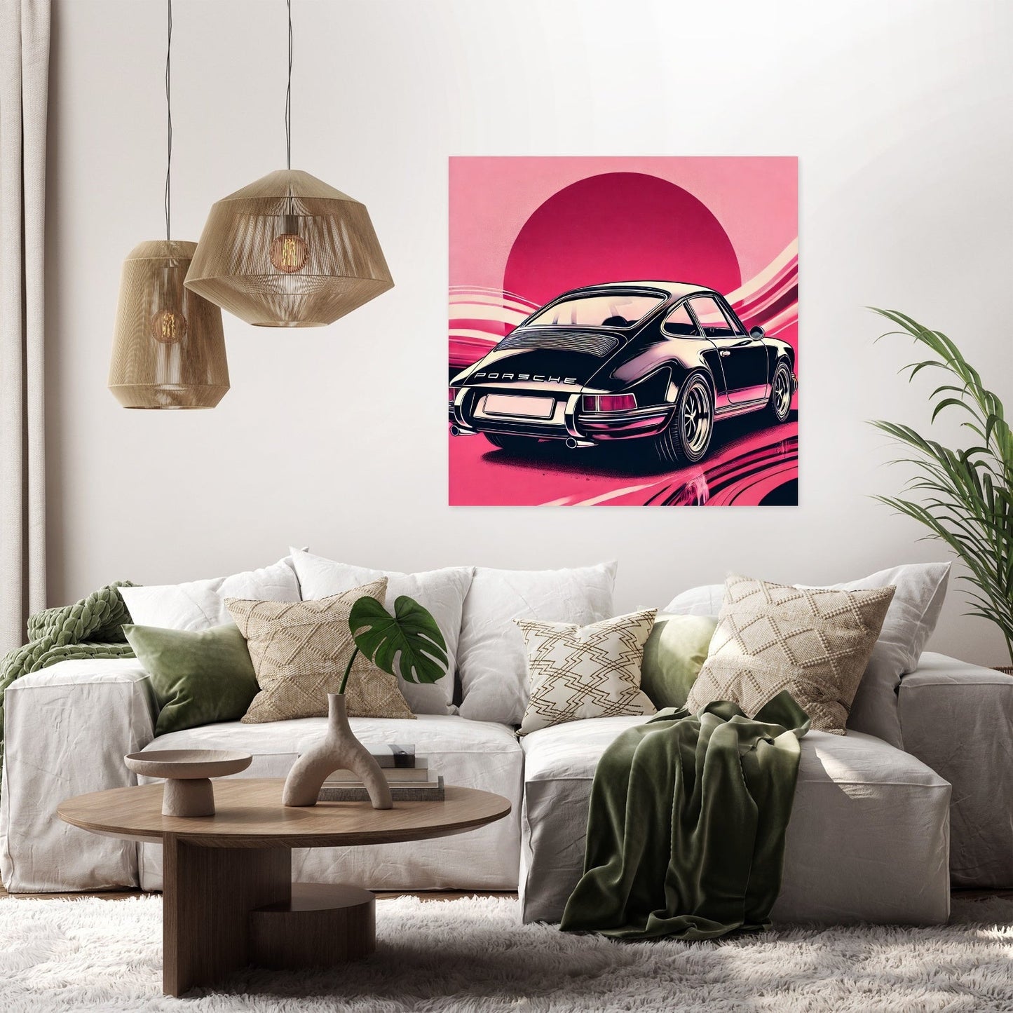 Modern Black Porsche Canvas