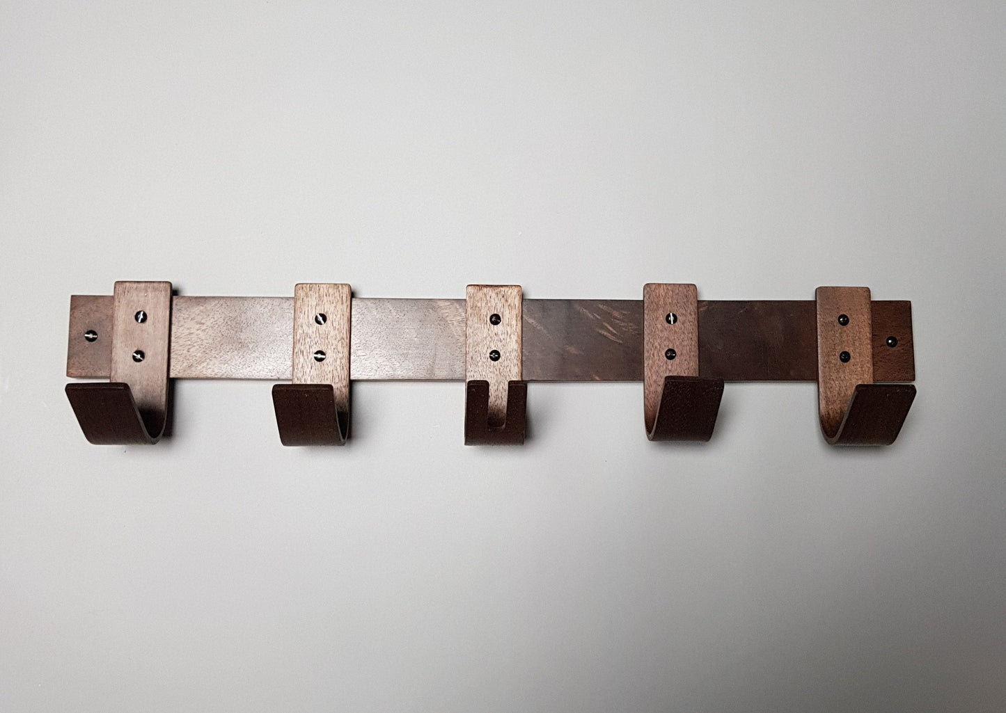 Winter Breeze Walnut Coat Rack with Key Storage - 5 Hooks