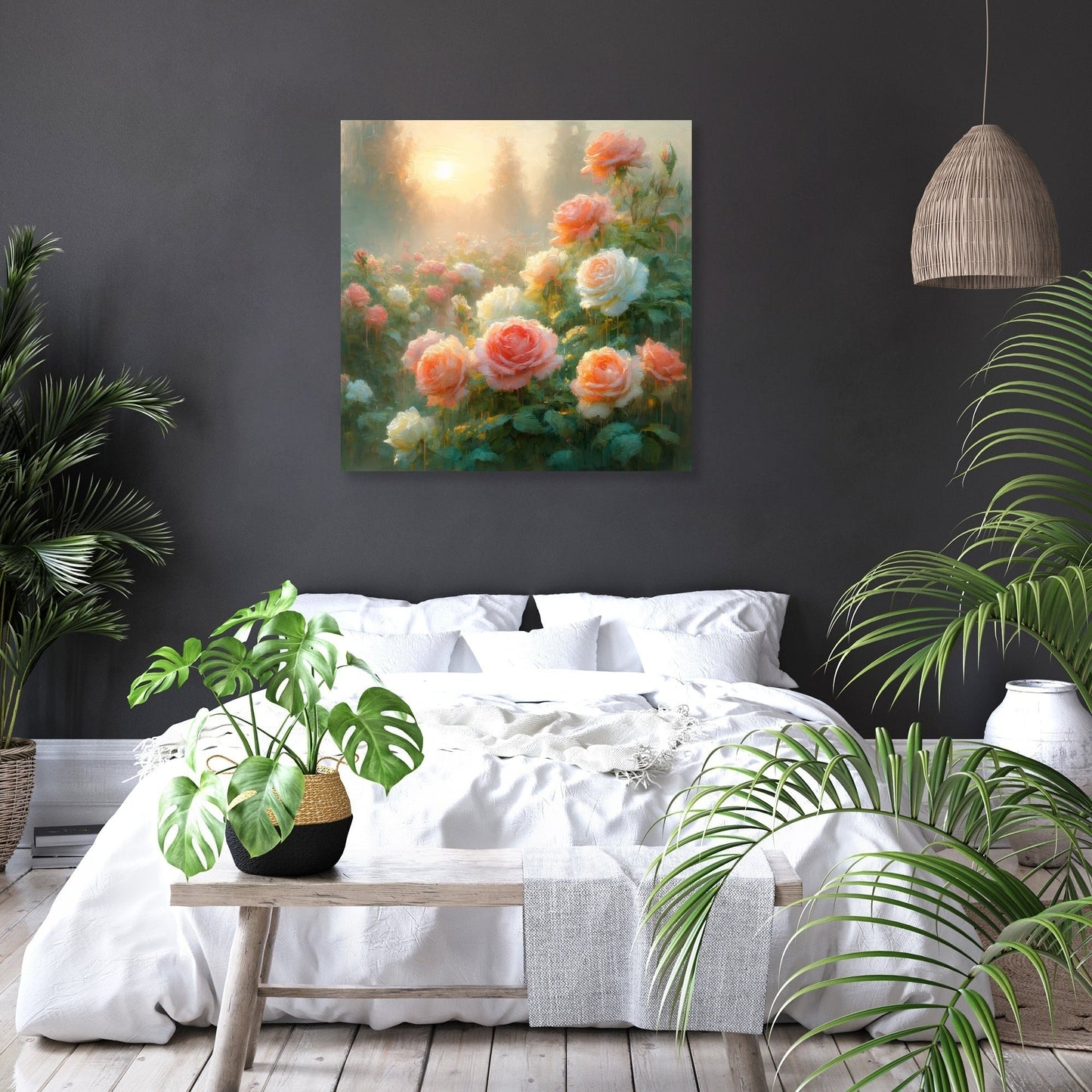 Impressionist Rose Morning Canvas