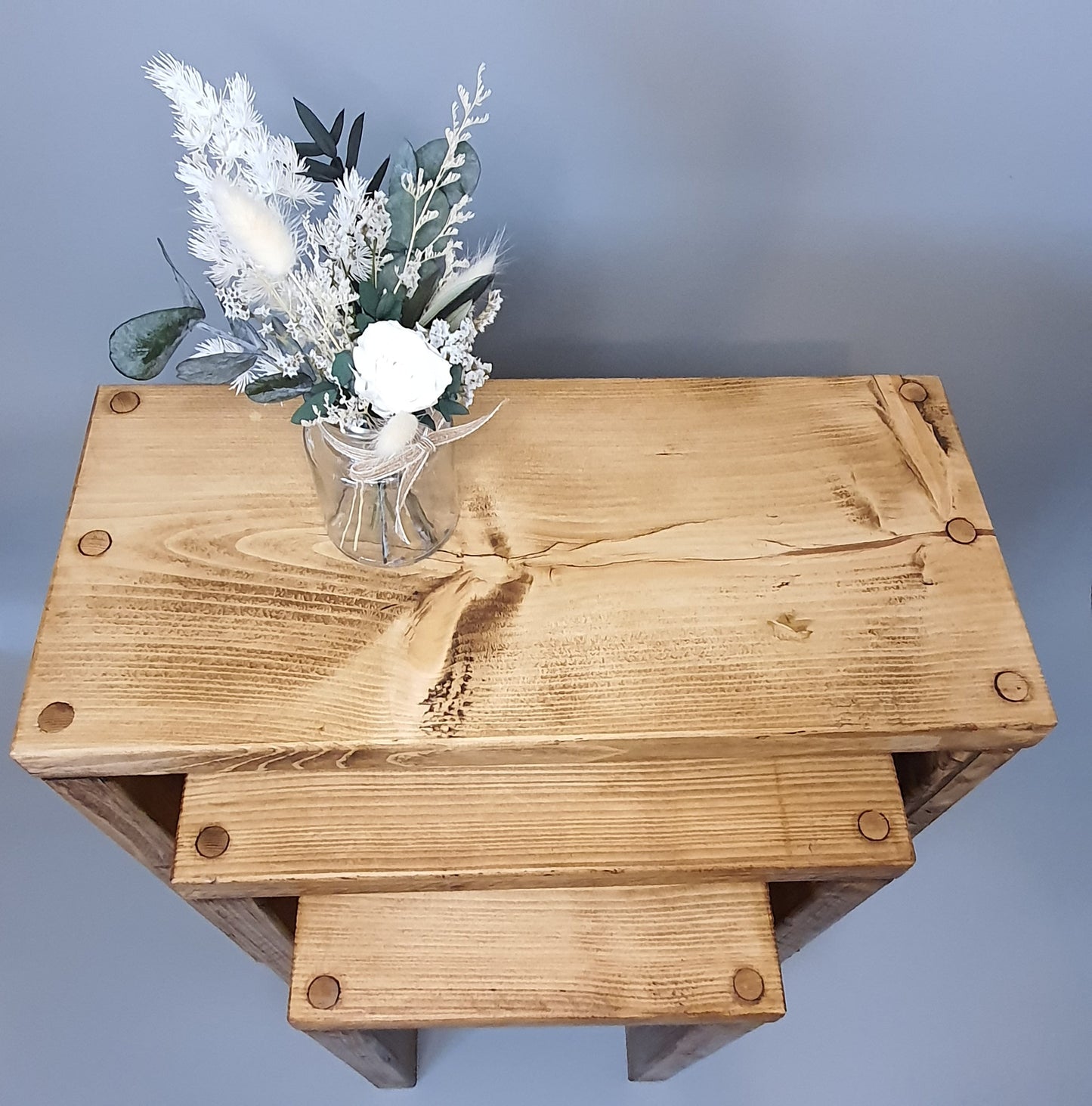 Set of 3 Solid Wood Rustic Nest Of Tables with Timber Legs | Tribe Joinery