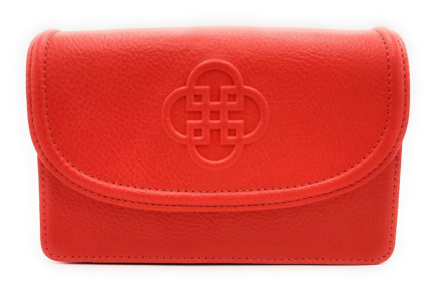 SADDLER HEIDI Real Leather Designer 3 Section Clutch with Chain Strap Detail