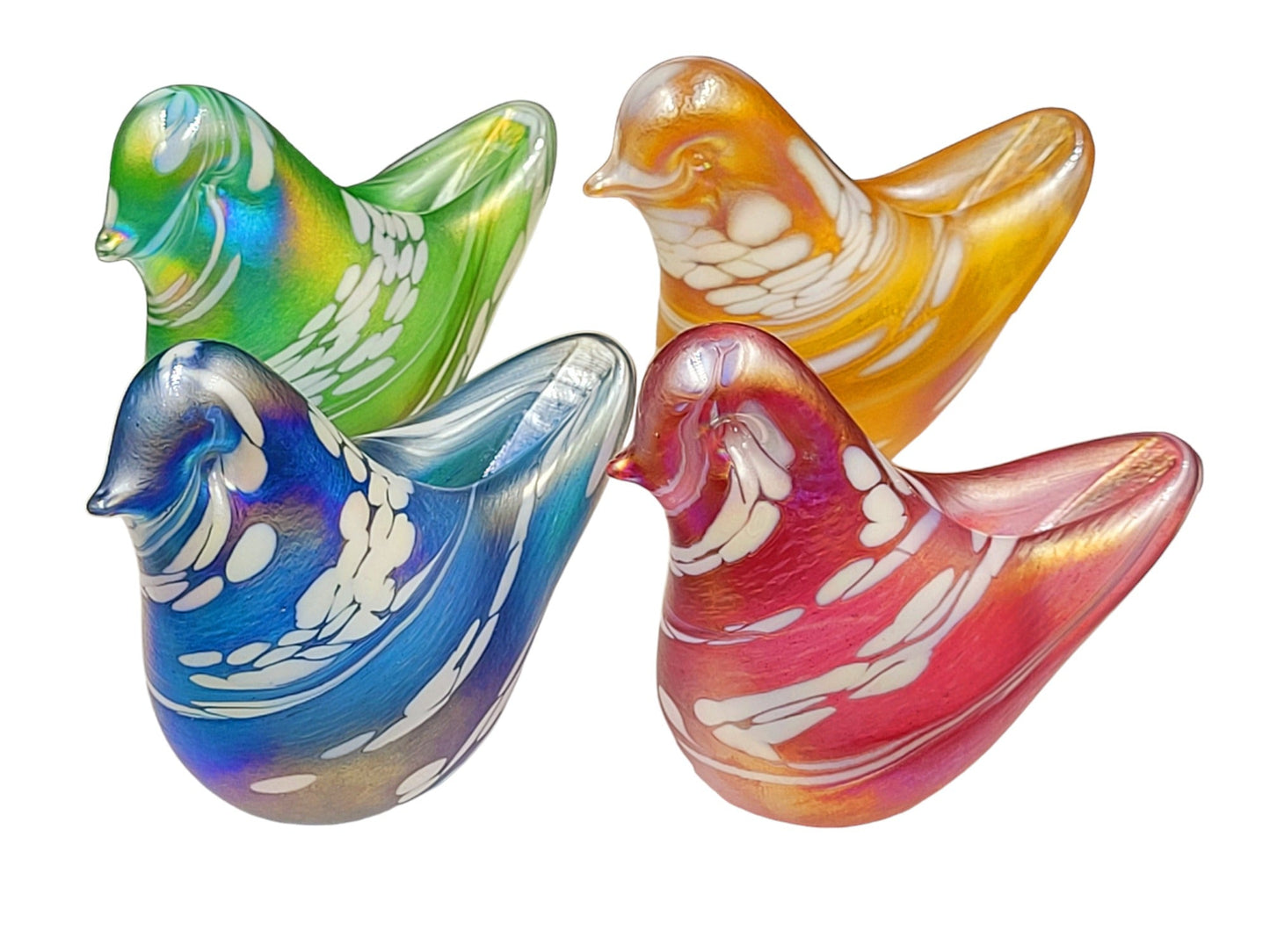 Glass bird paperweight