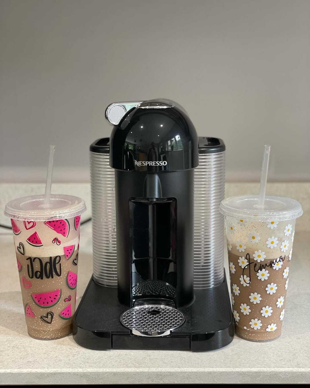 Watermelon Summer Personalised Name Tumbler Venti Cold Cup 24oz - With Straw