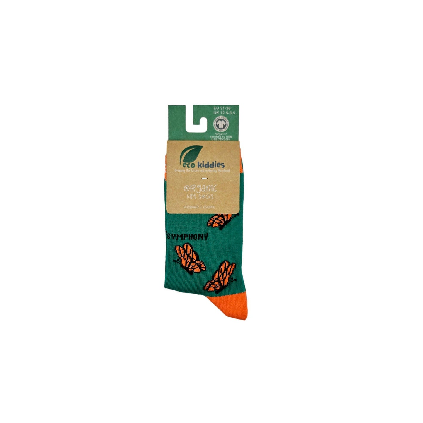 CAREFREE BUTTERFLIES ORGANIC COTTON KIDS SOCKS