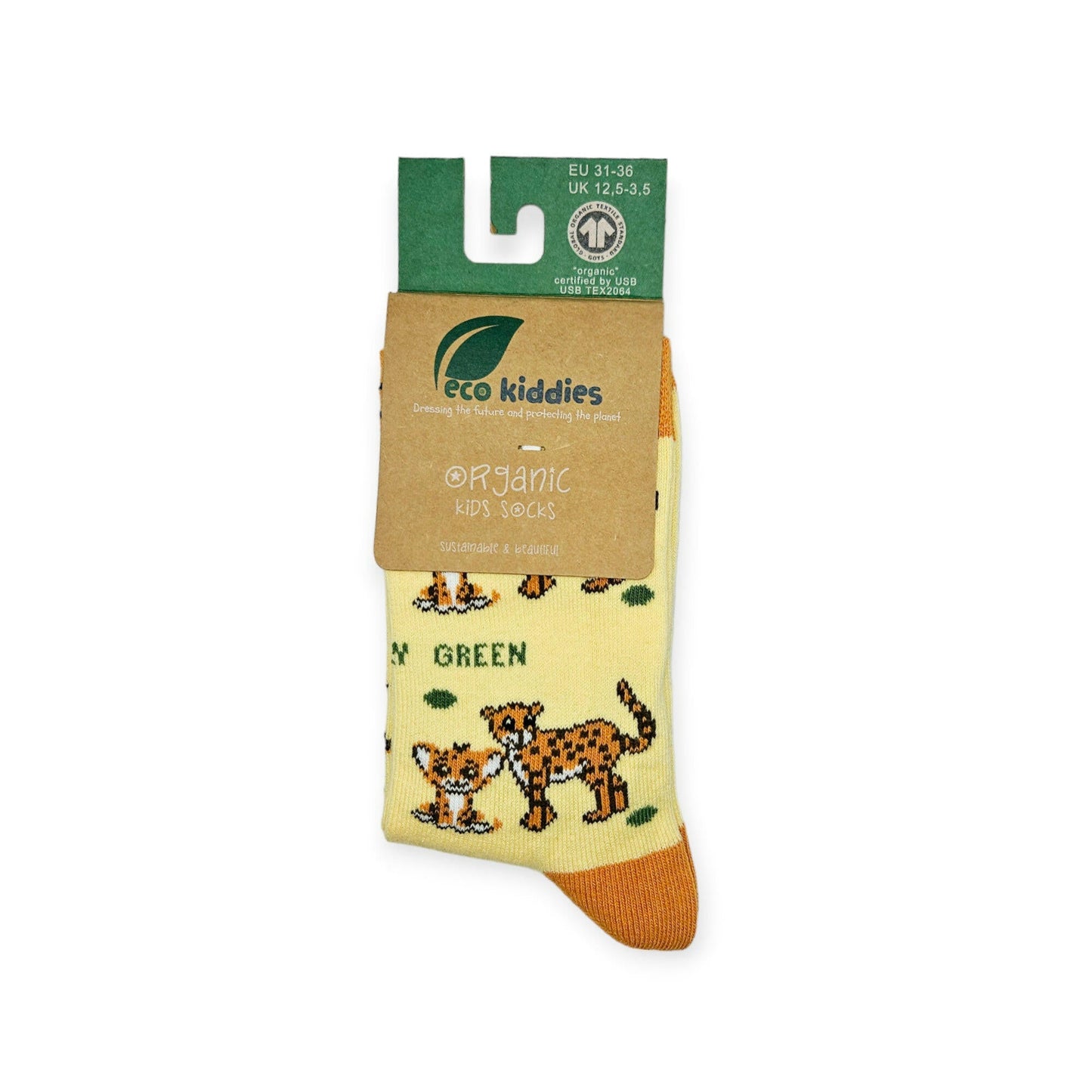 CARING CHEETAHS ORGANIC COTTON KIDS SOCKS