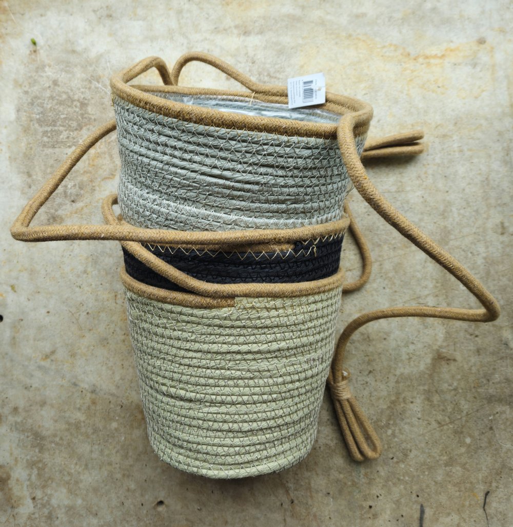 Rope hanging basket - 5 colours available