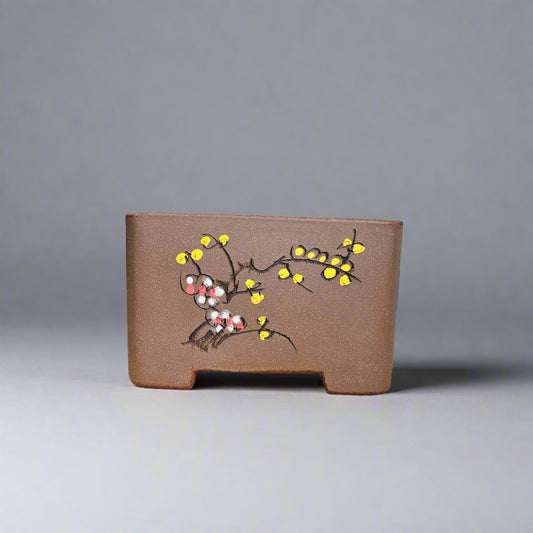 19cm Premium Unglazed Bonsai Pot | Cascade | 19cm x 12cm | Brown