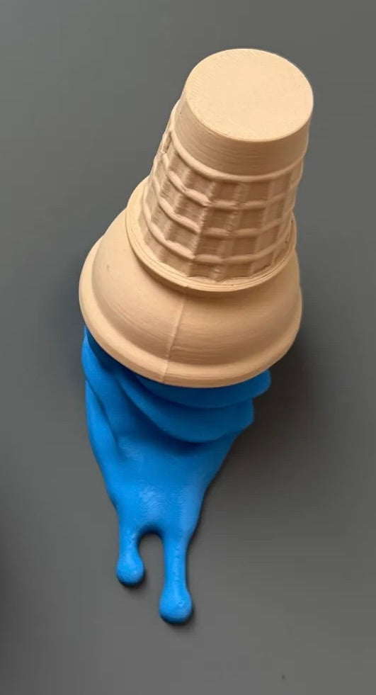 Melting Ice Cream Wall Hook | Fridge Magnet | 3D Printed Home Decor | Colourful Hook Set